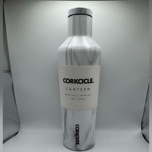 Corkcicle Marble White Canteen Bottle - Subtle Gray Veining